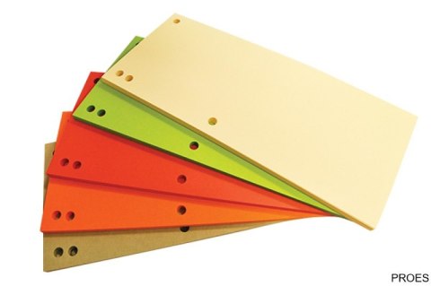 Przekładki , karton, 1/3 A4, 235x105mm, 100szt., mix kolorów, typu OFFICE PRODUCTS 21070035-99