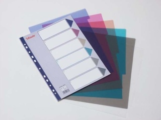 Przekładki plastikowe Multicolor PP, A4 Maxi - 6 kart Esselte, 20647 (X)