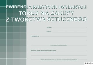 S-200-3 Ewidencja nabytych i wydanych toreb na zakupy z tworzyw sztucznych A5 MICHALCZYK I PROKOP