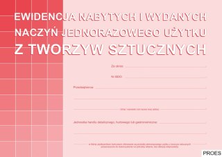 S-210-3 Ewidencja nabytych i wydanych naczyń jednorazowego użytku z tworzyw sztucznych A5 MICHALCZYK I PROKOP