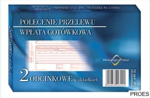 S-449-5 Polecenie przelewu A6 wpłata gotówkowa 2odcinkowe w składkach pud-20 S-449-5 Polecenie przelewu A6 wpłata gotówkowa 2odcinkowe w składkach pud-20