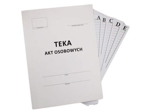 Teczka do akt osobowych A4 KIEL-TECH 350g, przekładki ABCDE