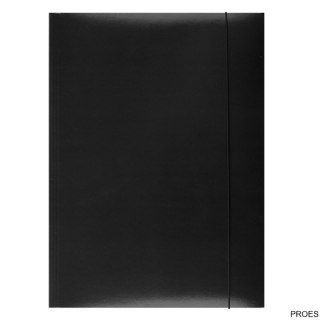 Teczka z gumką , karton, A4, 300gsm, 3-skrz., czarna, typu OFFICE PRODUCTS 21191131-05
