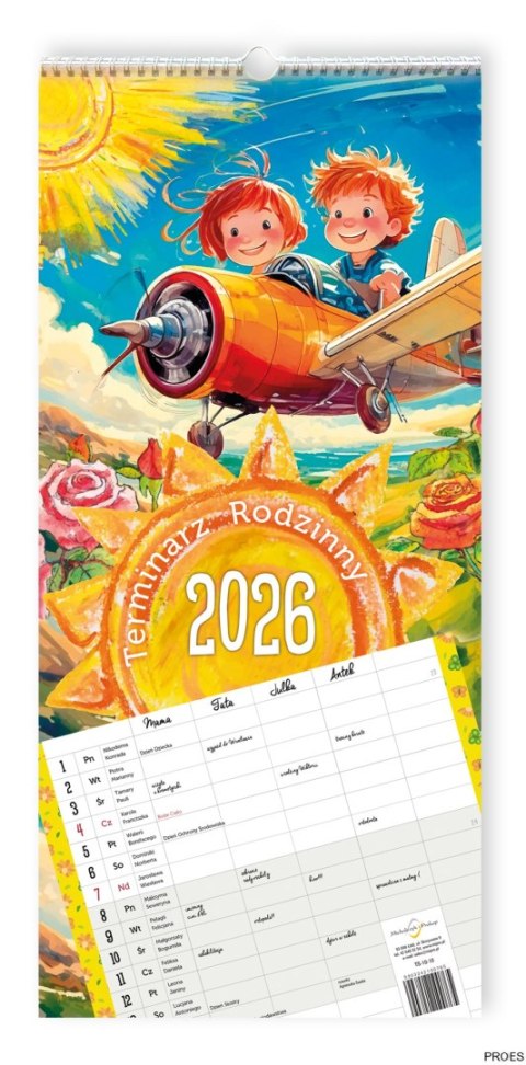 Terminarz Rodzinny 218x471mm 2026 Michalczyk i Prokop TS-10-10