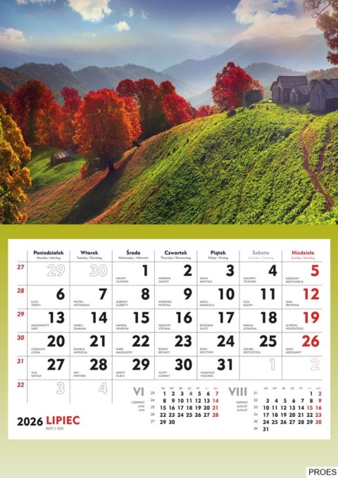 Terminarz Ścienny 2026 Michalczyk i Prokop T-107S-4