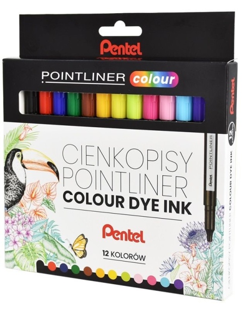 Zestaw cienkopisów pointliner colour, (12 szt.), S40-ST12PL PENTEL