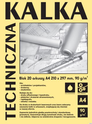 Kalka kreślarska A4 20ark.blok KAL-DA4920 KOH-I-NOOR