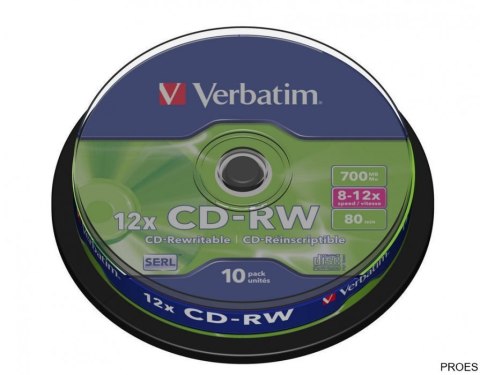 Płyta CD-RW VERBATIM CAKE(10) 700MB x12 43480