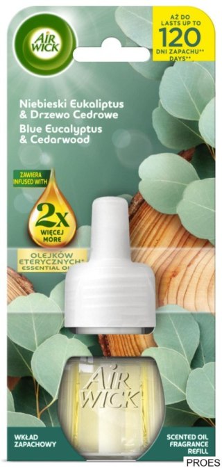 AIR WICK odświeżacz Elektryczny wkład 19 ml Niebieski Eukaliptus & Drzewo Cedrowe 18246