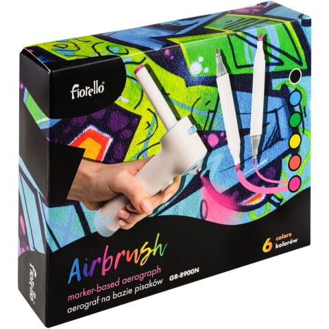 Airbrush zestaw spray: pistolet + markery Fiorello GR-8900N