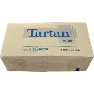Bloczek TARTAN 76x76 żółte 12x100kartek (12) 3M 4064035083755