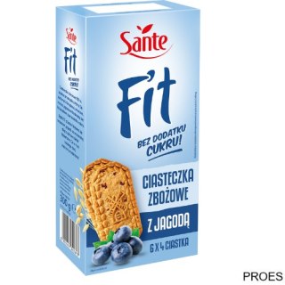 Ciasteczka zbożowe z jagodą Fit bez cukru (6x4szt.) 300g SANTE