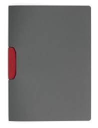DURASWING, skoroszyt zaciskowy z ciemenj folii PP z kolorowym zaciskiem; 1-30 kartek, czerwony, 230403, DURABLE