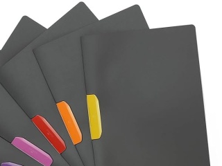 DURASWING, skoroszyt zaciskowy żółty z ciemnej folii PP z kolorowym zaciskiem; 1-30 kartek 230404