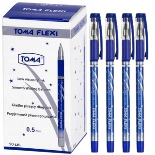 Długopis FLEXI, tusz low viskosity, końcówka 0,5mm, niebieski TO-076 Toma