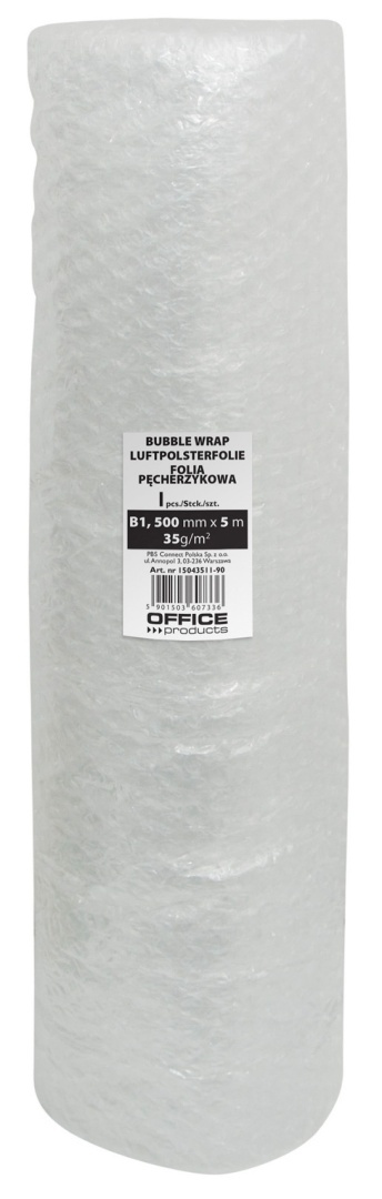 Folia bąbelkowa OFFICE PRODUCTS, szer. 50cm, 5m, 35g/m2, transparentna 15043511-90