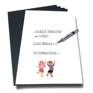 Folia stalowa ferromagnetyczna arkusz A3 suchościeralny PET biały połysk 0,5 mm