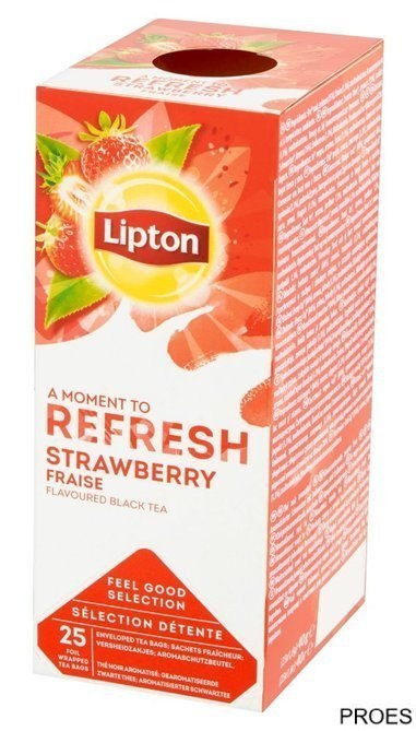 Herbata LIPTON REFRESH Strawberry (25 kopert fol.) czarna
