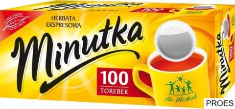 Herbata MINUTKA, ekspresowa, 100 torebek, czarna