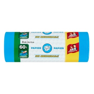 JAN NIEZBĘDNY Worki HD Easy-pack niebieskie wiązane 60l 16 szt. 40760