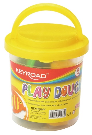 KEYROAD Ciastolina 20gr x 5 szt. , 1 foremka , w wiaderku KR971498
