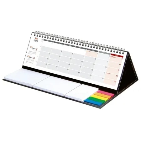 Kalendarz z notesem Maxi miesięczny spiralowany KB053B czarny 2026 WOKÓŁ NAS