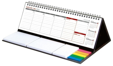 Kalendarz z notesem Maxi tygodniowy spiralowany KB042B czarny 2026 WOKÓŁ NAS