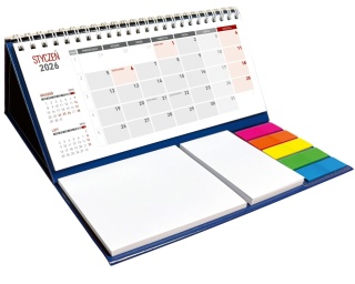 Kalendarz z notesem miesięczny spiralowany KB054B granat 2026 WOKÓŁ NAS