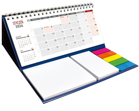 Kalendarz z notesem miesięczny spiralowany KB054B granat 2026 WOKÓŁ NAS