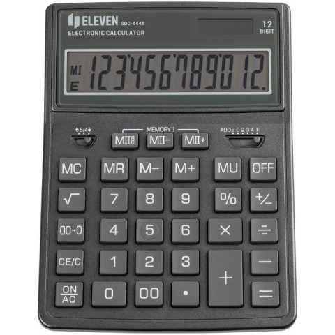 Kalkulator SDC444XGR ELEVEN 12-cyfrowy, szary