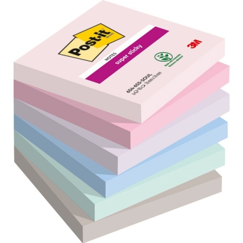 Karteczki samoprzylepne Post-it_ Super Sticky, SOULFUL, 76x76mm, 6x90 kart., 3M-4054596925953