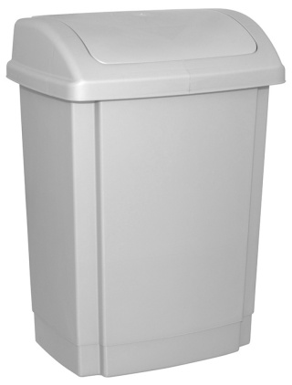 Kosz na śmieci z pokrywą OFFICE PRODUCTS, tworzywo, 25l, szary, 19012311-10