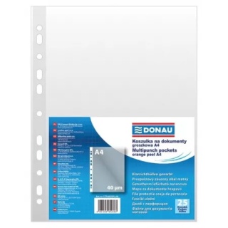 Koszulki na dokumenty DONAU, PP, A4, groszkowe, 40mikr., 25szt., 1774925PL-00