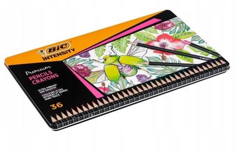 Kredki ołówkowe BIC Intensity Premium 36kol., pudełko metalowe, 510022