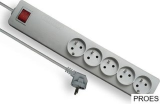 Listwa zasilająca przedłużacz 5 gniazd, 5m, biały, wyłącznik, uziemienie PSF3‑505, ELGOTECH