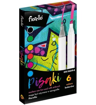 Markery wymienne Airbrush 6 kol. Fiorello GR-5604-6