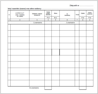 Pocztowa książka nadawcza 1A