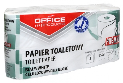 Papier toaletowy celulozowy OFFICE PRODUCTS Premium, 3-warstwowy, 150, 22046129-14