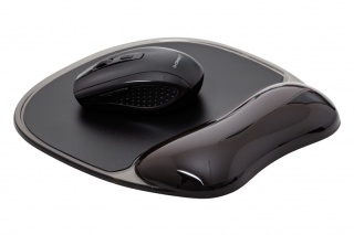 Podkładka pod mysz Q-CONNECT, żelowa, z podparciem dla nadgarstka, czarna, KF10377