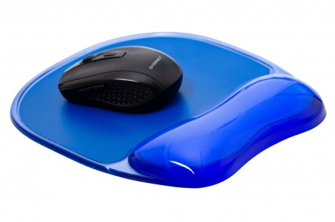 Podkładka pod mysz Q-CONNECT, żelowa, z podparciem dla nadgarstka, niebieska, KF10378