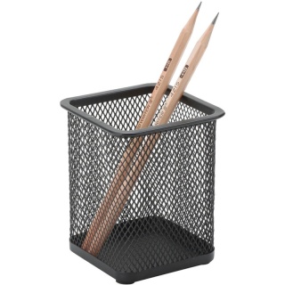 Pojemnik na długopisy kwadratowy siatka czarny KF15106