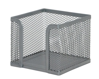 Pojemnik na karteczki Q-CONNECT Office Set, metalowy, srebrny, KF00881