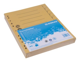 Przekładka DONAU, karton, A4, 235x300mm, 1-10, 1 karta, żółta, 8610001-11