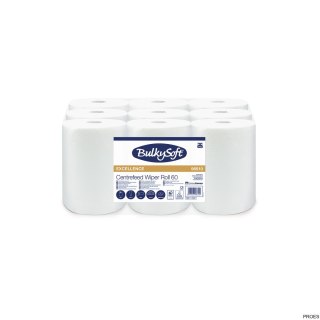 Ręcznik w roli mini centralnego dozowania (9rolek) biały, celuloza, 2w, 60m, Premium, 96610 BULKYSOFT