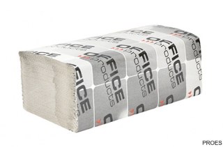 Ręczniki składane ZZ makulaturowe ekonomiczne , 1-warstwowe, 4000 listków, 20szt., szare, typu OFFICE PRODUCTS 22047241-10