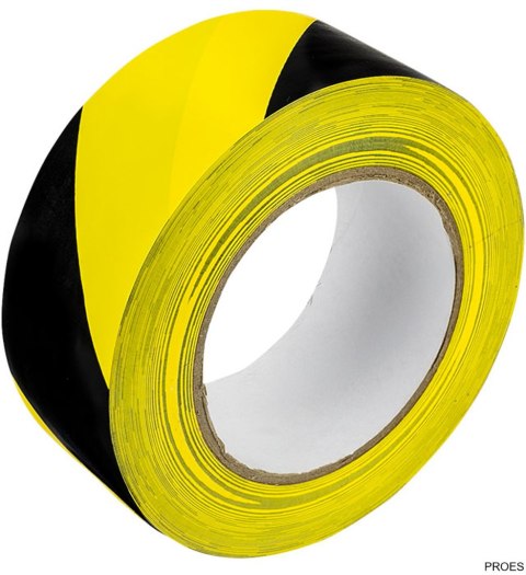 Taśma ostrzegawcza samoprzylepna czarno-żółta GRAND 48mm 50m SOLVENT/kauczuk naturalny 130-1960