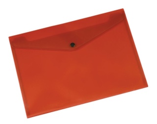 Teczka kopertowa Q-CONNECT zatrzask, PP, A4, 172mikr., transparentna czerwona, KF03594