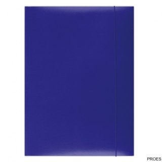 Teczka z gumką OFFICE PRODUCTS, karton/lakier, A4, 350gsm, 3-skrz., niebieska 21191141-01