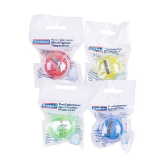 Temperówka DONAU, plastikowa, pojedyncza, mała okrągła, mix kolorów, 7813001-99