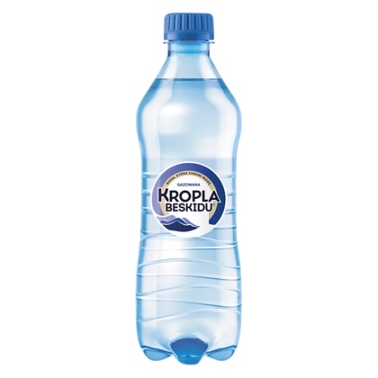 Woda KROPLA BESKIDU gazowana 0.5L butelka PET zgrzewka 12 szt. KAUCJA